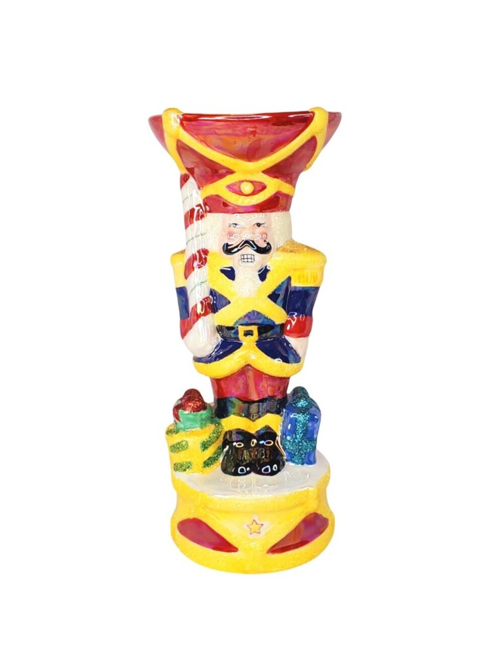 VTG Christopher Radko 2003 Nutcracker Dandy Candle Holder Hand-Painted Ceramic